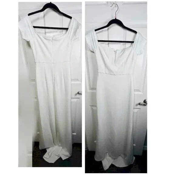 Loveliest Aura White Off-the-Shoulder Mermaid Maxi Dress Size 1X NWOT - Picture 9 of 12